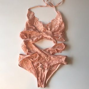 Donnalla Women Sexy Lingerie Light Pink